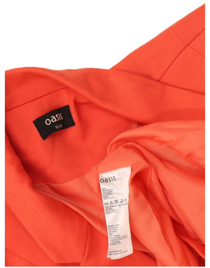 Giacca blazer aperta da donna Oasis UK 12 Poliestere arancione medio
