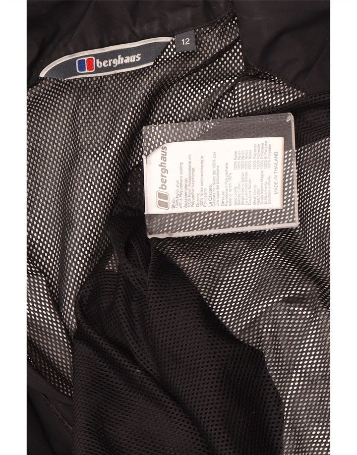 Giacca antipioggia con cappuccio da donna Berghaus UK 12 nylon nero medio