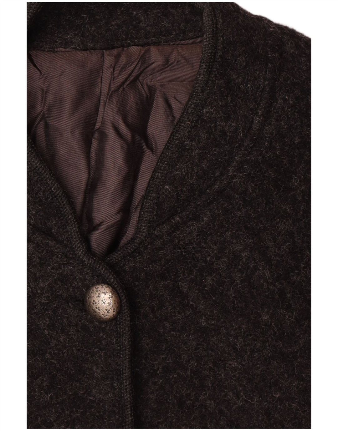 Giacca blazer vintage da donna con grafica a 5 bottoni UK 16 grande grigia