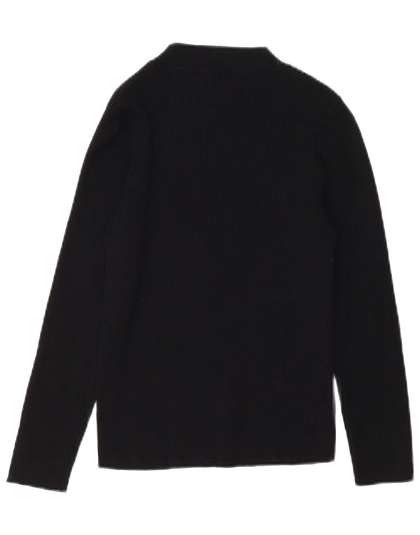 Zara Womens Crew Neck Jumper Sweater UK 10 Small Black