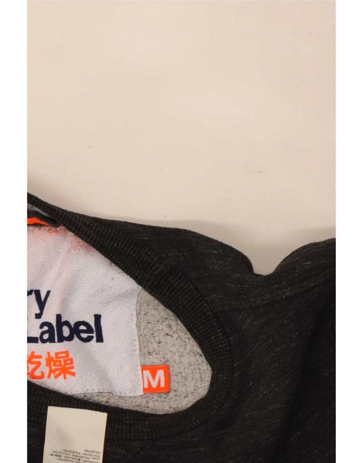 Felpa da uomo Superdry Maglione in cotone chiazzato grigio medio