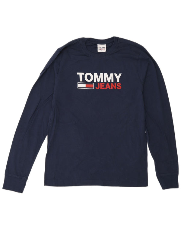 Tommy Hilfiger Uomo Graphic Top Manica Lunga XS Blu Navy Cotone