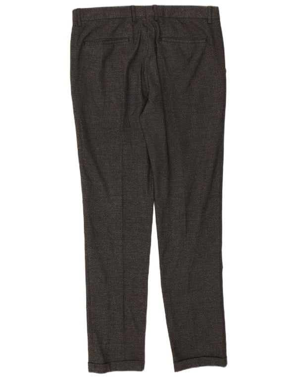 Zara Mens Slim Suit Trousers EU 42 Large W32 L32 Grey Polyester