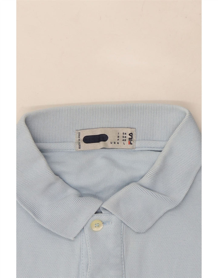 Polo da uomo a maniche lunghe FILA grande blu