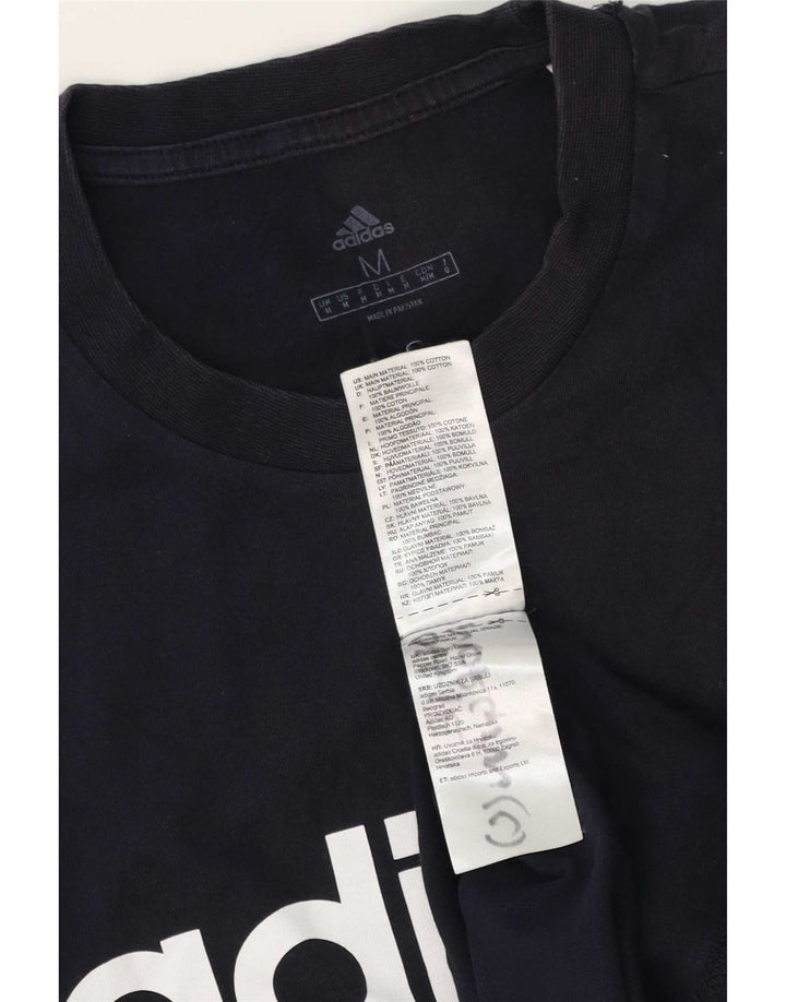T-shirt grafica da uomo Adidas Top in cotone blu navy medio