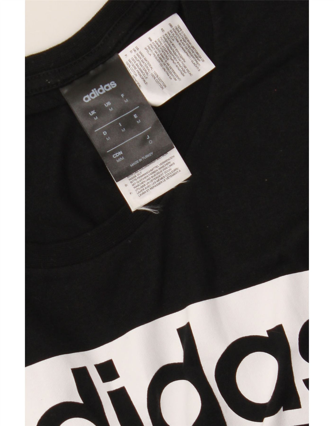 T-shirt grafica da uomo Adidas Top in cotone nero medio