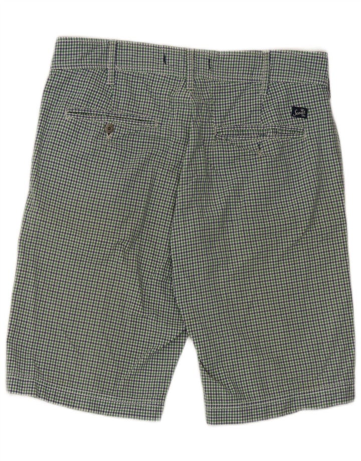 Pantaloncini chino da uomo Scout grandi W34 in cotone a quadri verdi