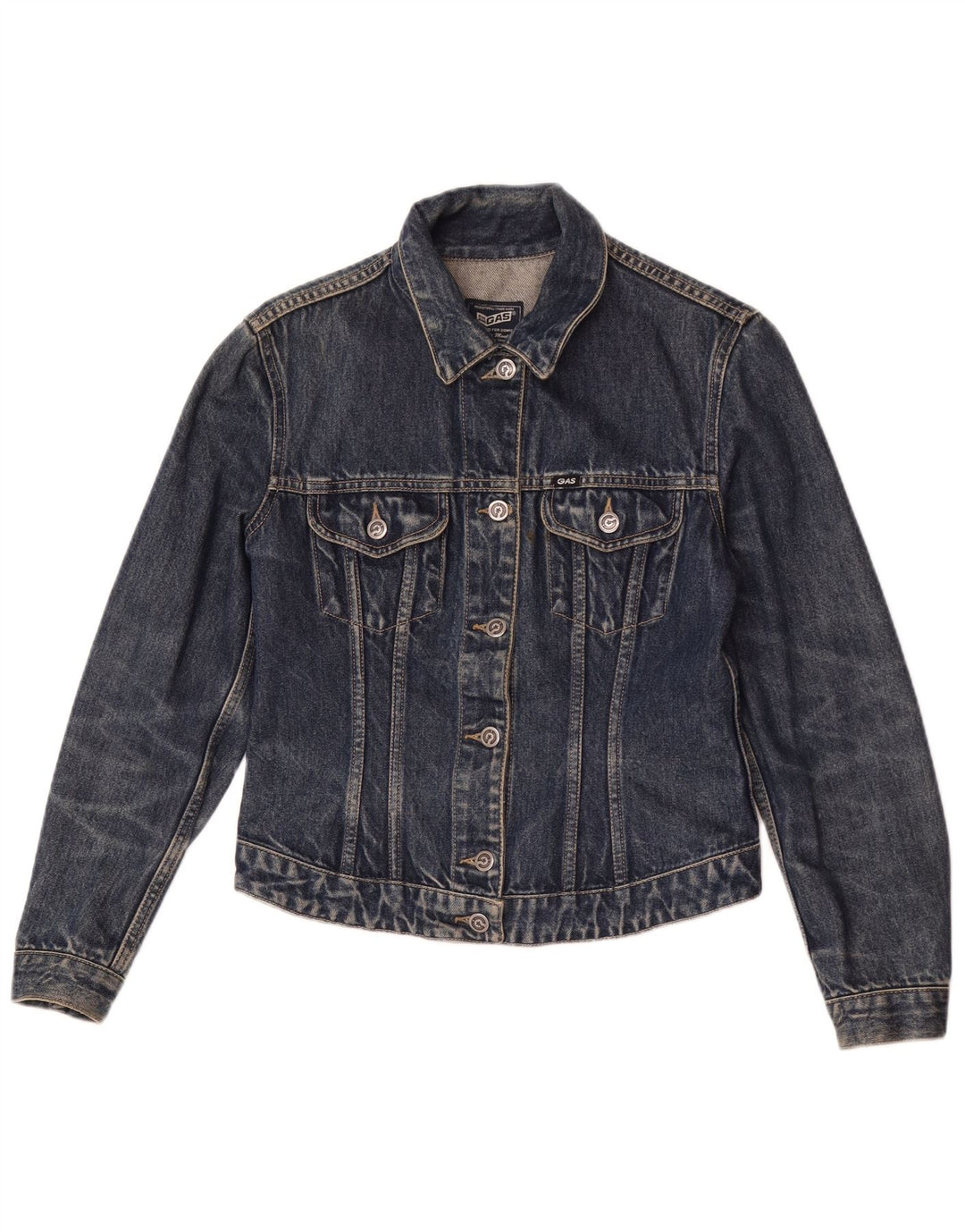 Giacca in denim corta da donna Gas UK 12 Cotone blu medio