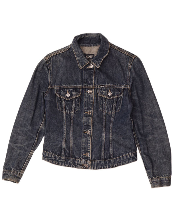 Giacca in denim corta da donna Gas UK 12 Cotone blu medio
