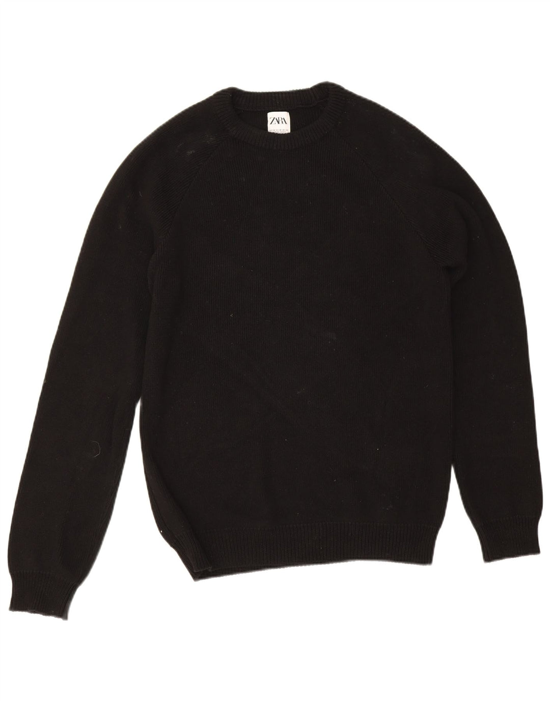 Maglione maglione girocollo da uomo Zara in cotone nero medio