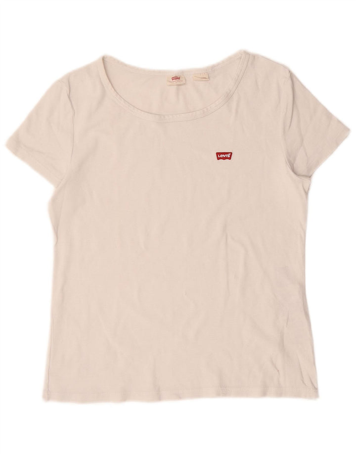 T-shirt da donna Levi's Top UK 14 grande cotone bianco