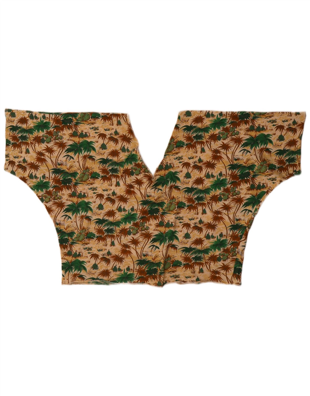 Top corto da donna vintage UK 12 hawaiano medio multicolore
