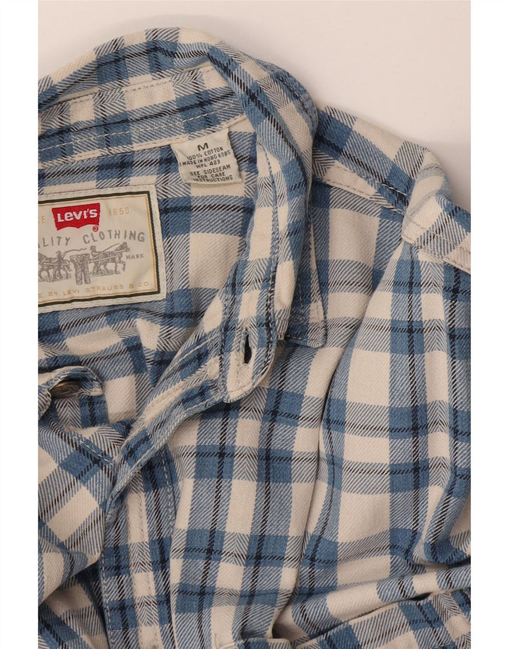 Camicia Levi's da uomo in flanella di cotone a quadri blu medio