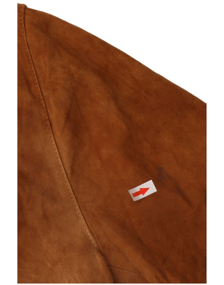 Giubbotto bomber in pelle scamosciata da uomo VINTAGE UK 36 piccolo beige