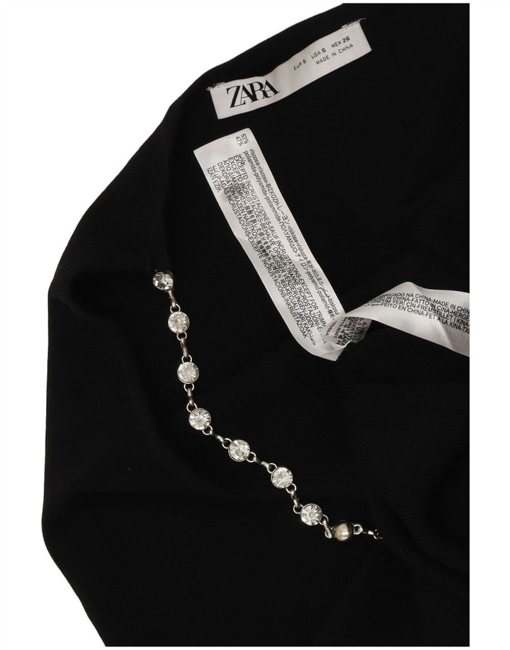 Abito monospalla da donna Zara UK 10 piccolo in viscosa nera