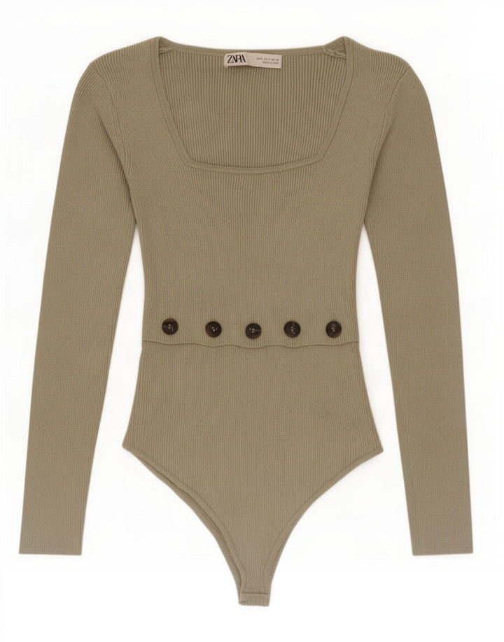 Body Zara da donna UK 8 Small verde viscosa