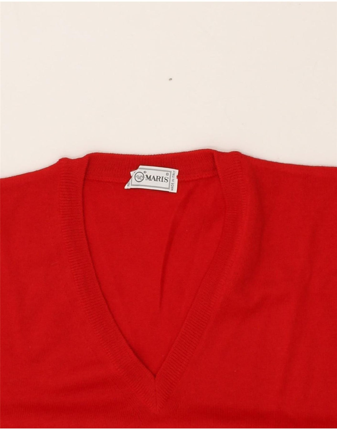 VINTAGE Mens V-Neck Jumper Sweater Large Red Vintage Vintage and Second-Hand Vintage from Messina Hembry 