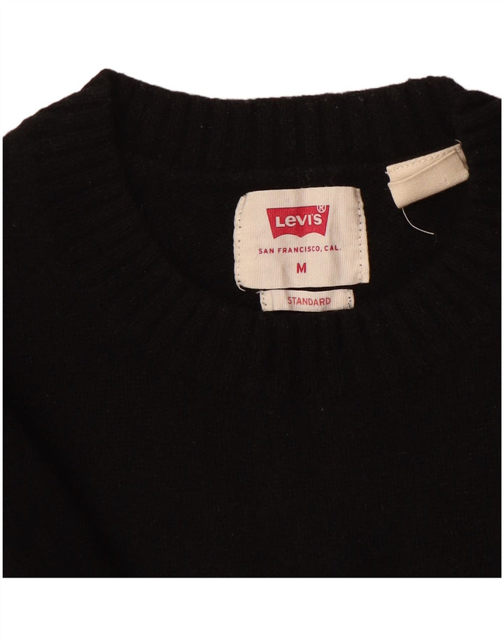 Maglione maglione girocollo standard da uomo Levi's in lana nera media