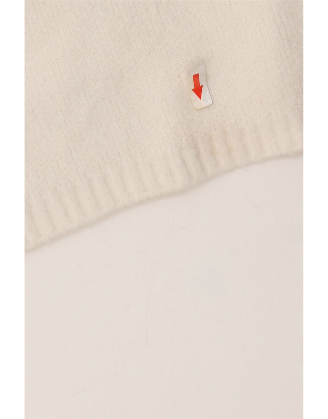 Maglione corto girocollo da donna Zara UK 14 nylon bianco medio