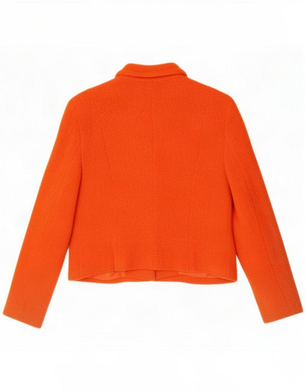 Kookai Giacca blazer a 5 bottoni da donna EU 42 Large Arancione Lana