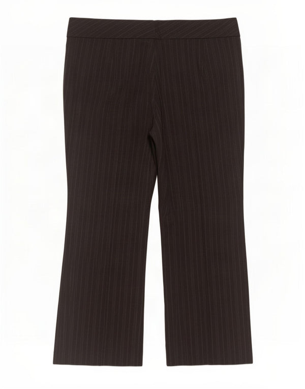 Pantaloni da abito da donna Marks & Spencer UK 20 2XL W44 L28 Grigio a righe