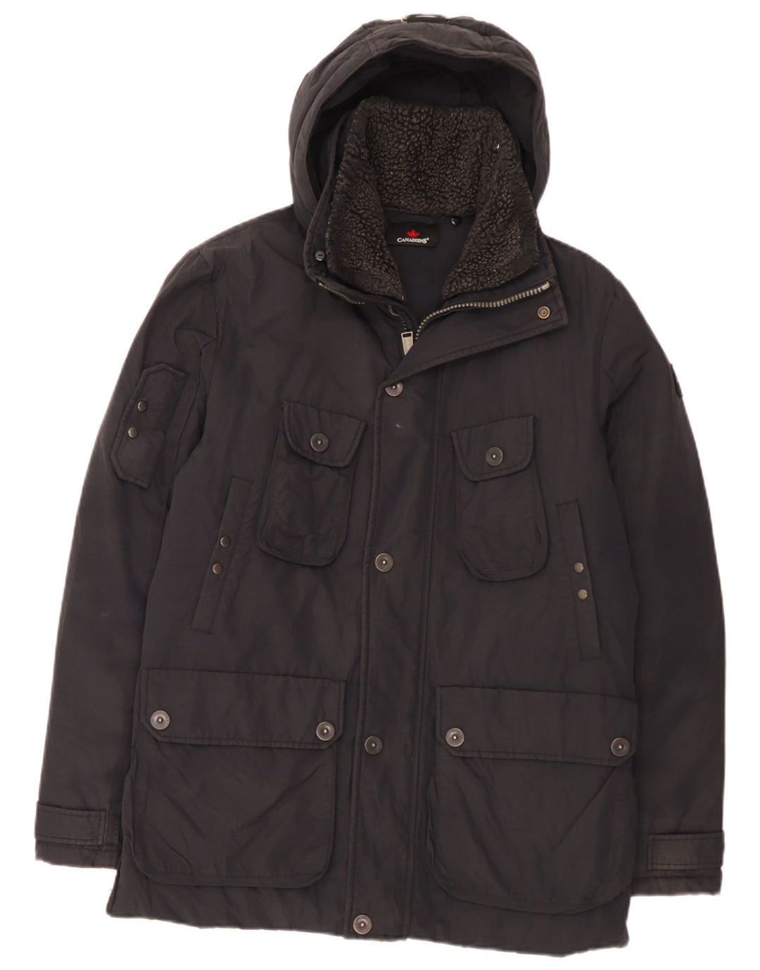 Giacca imbottita con cappuccio da uomo Canadiens IT 48 cotone medio nero