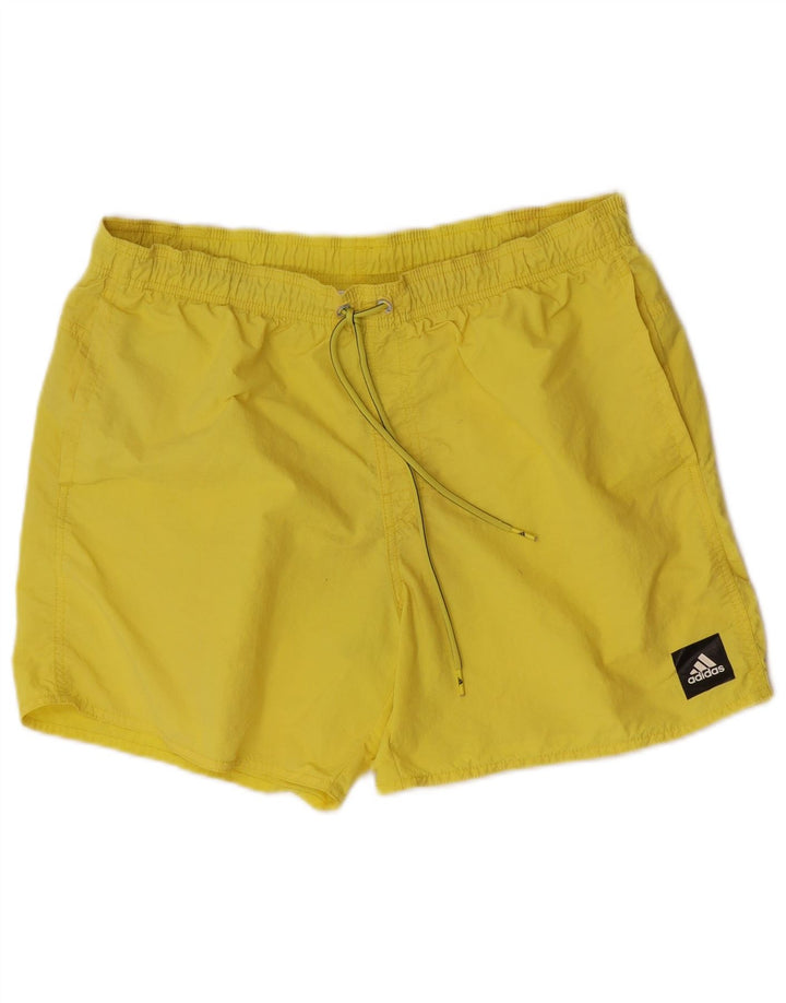 Pantaloncini da bagno da uomo Adidas grandi in nylon giallo