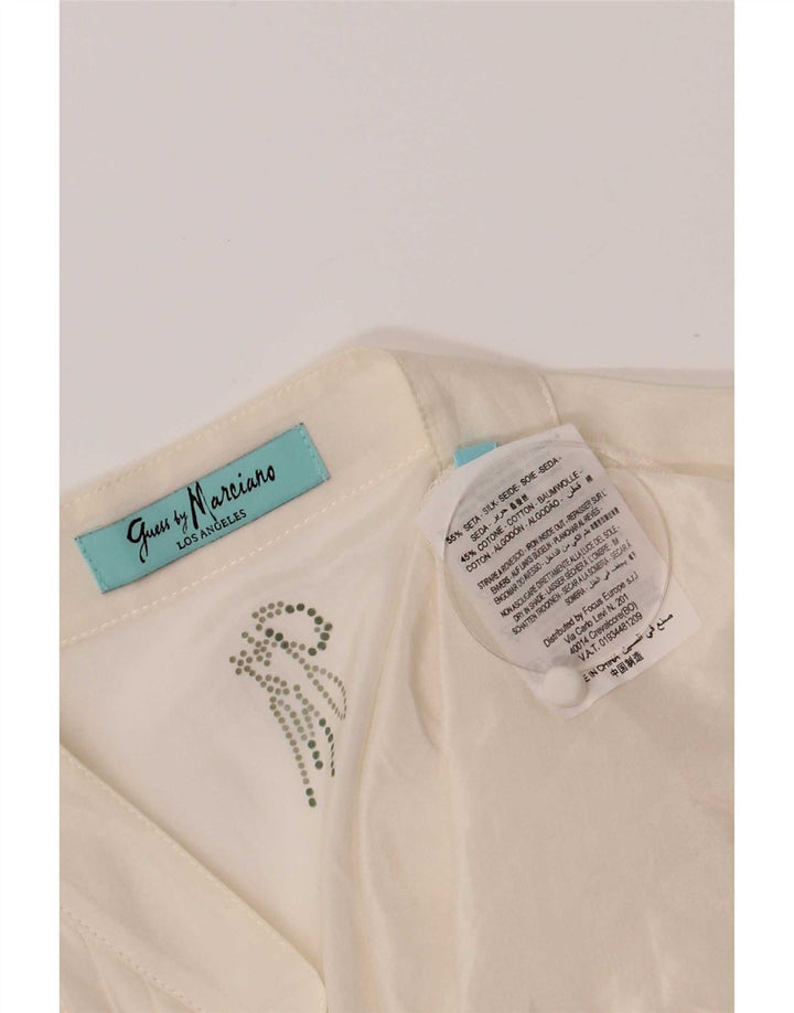 Guess By Marciano Camicia a maniche corte da donna Camicetta IT 44 Medio Bianco sporco
