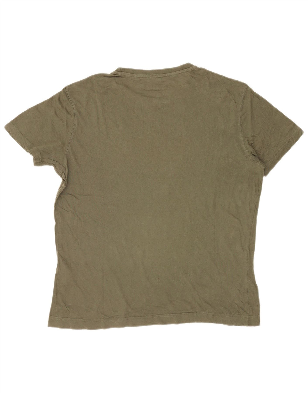T-shirt grafica da uomo di Dack Top piccola in cotone kaki