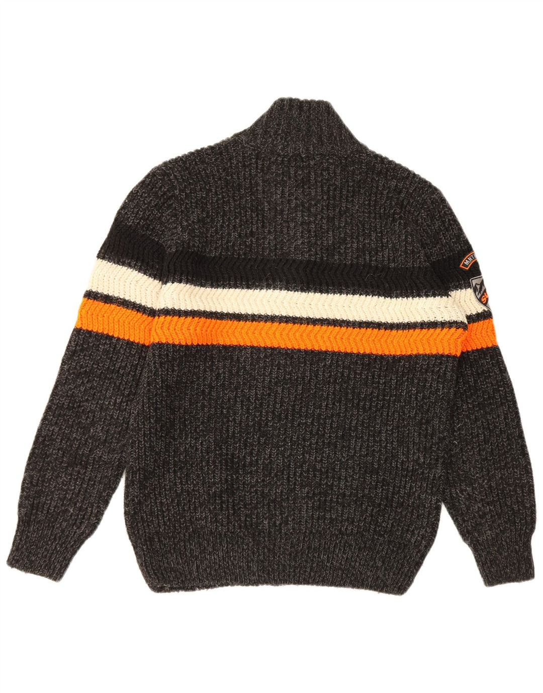 Maglione da uomo con collo con zip Superdry 2XL acrilico a righe grigie