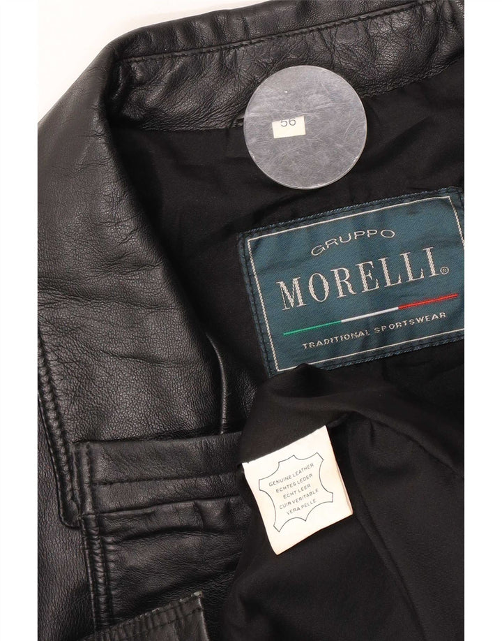 Cappotto in pelle da uomo Morelli IT 56 3XL Nero