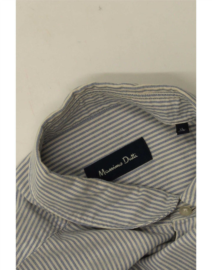 Camicia Uomo Massimo Dutti XL Gessato Blu