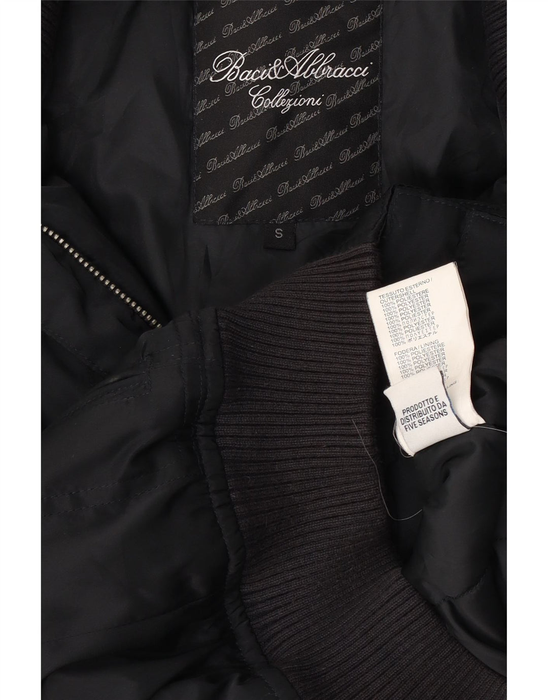 BACI & ABBRACCI Giubbotto bomber da donna UK 10 Small Blu Navy Poliestere