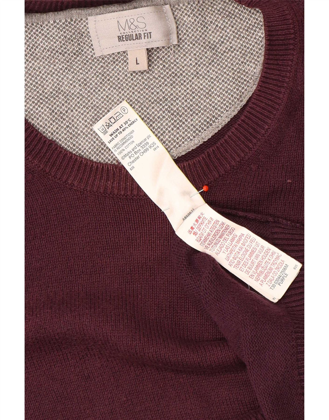 Maglione maglione girocollo vestibilità regolare da uomo Marks & Spencer grande viola
