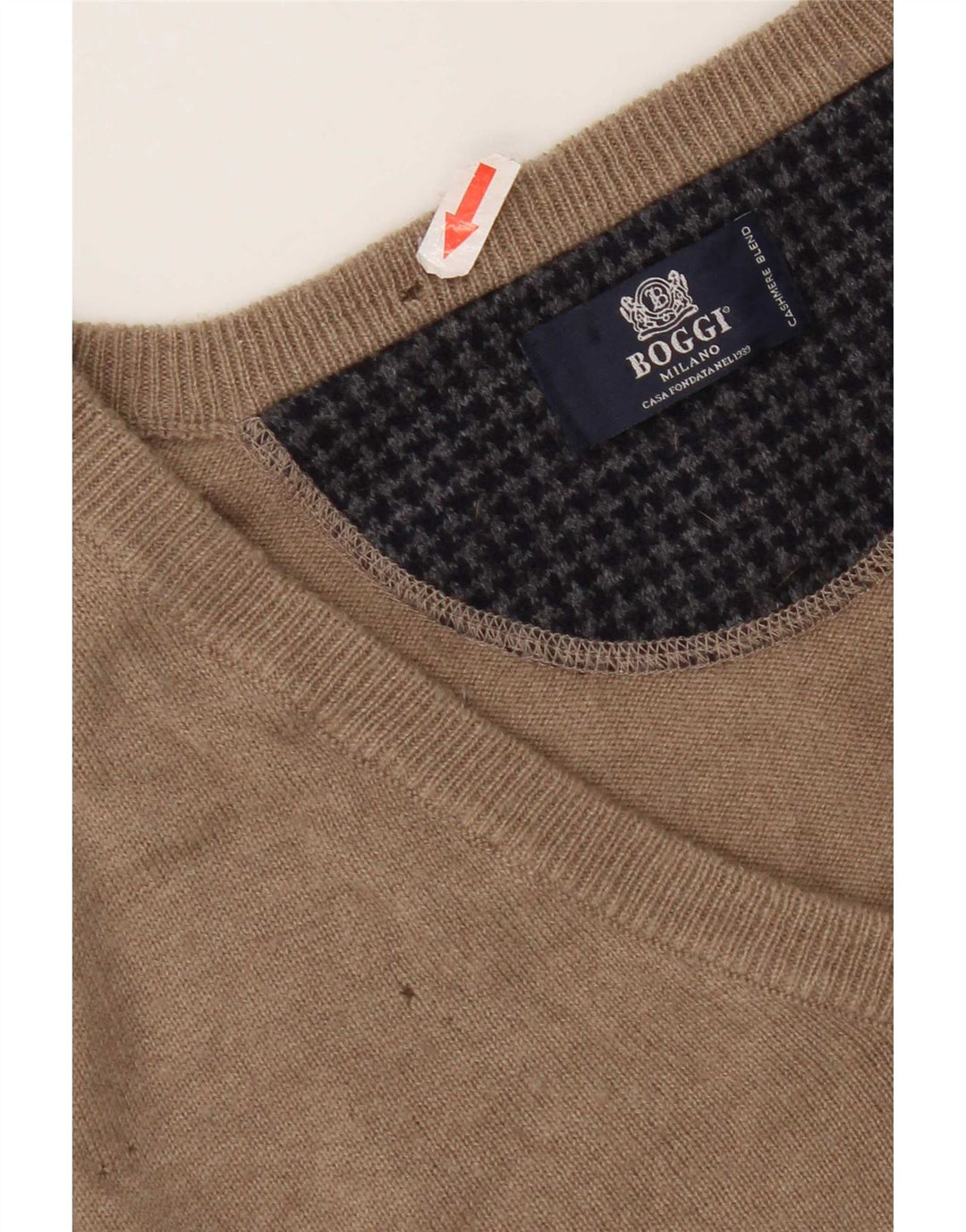 Boggi Maglione da uomo con scollo a V piccolo in lana beige