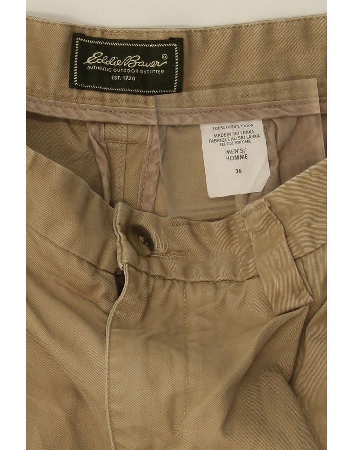 EDDIE BAUER Mens Pegged Chino Shorts W36 Large  Beige Cotton Vintage Eddie Bauer and Second-Hand Eddie Bauer from Messina Hembry 
