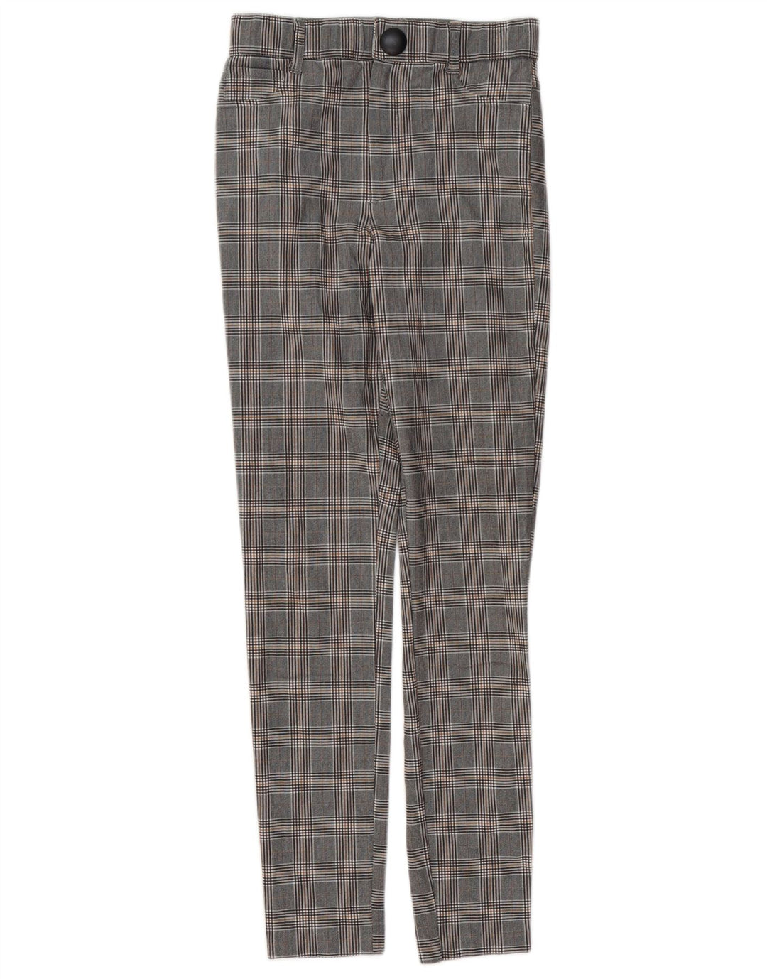 Pantaloni skinny casual da donna ZARA piccoli W26 L28 viscosa pied de poule grigia