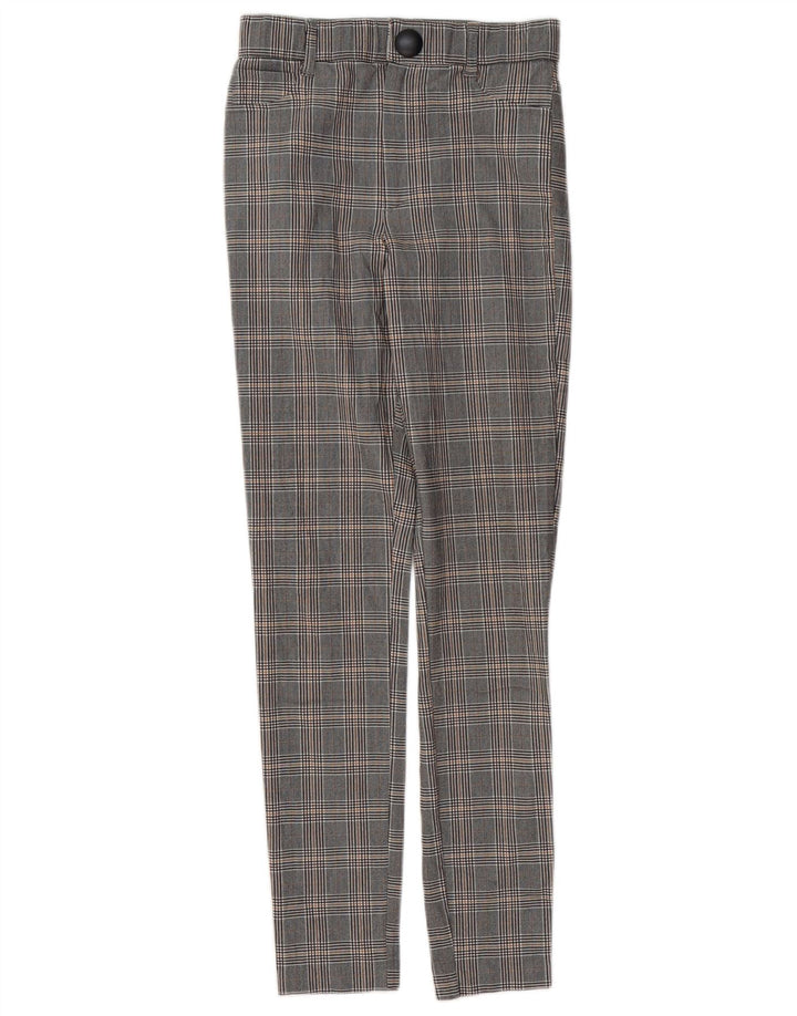 Pantaloni skinny casual da donna ZARA piccoli W26 L28 viscosa pied de poule grigia