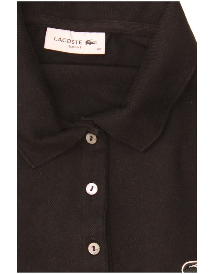 Polo da donna slim fit senza maniche Lacoste taglia 40 media nera