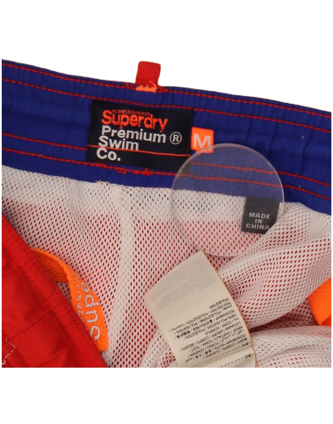 Pantaloncini da bagno grafici da uomo Superdry Poliestere rosso medio