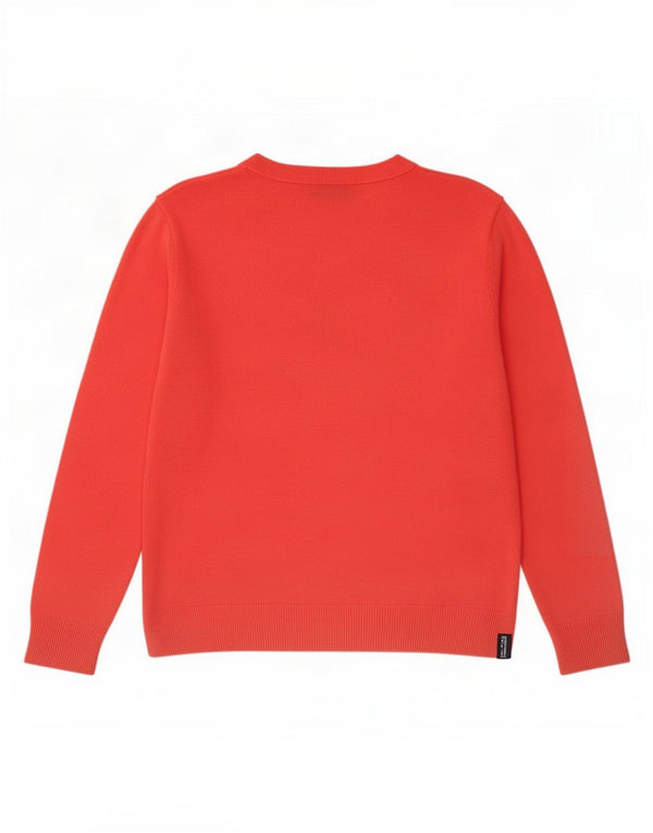Maglione maglione girocollo da donna Marks & Spencer UK 12 Acrilico rosso medio