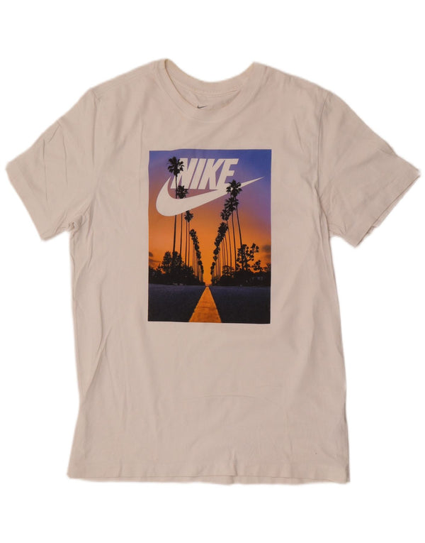 T-shirt grafica da uomo Nike Top in cotone bianco medio