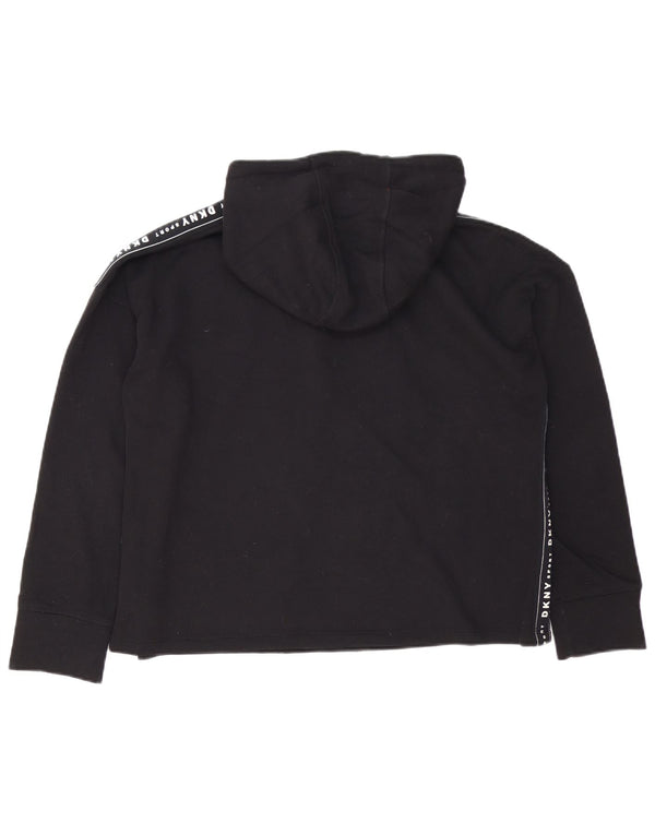 Maglione con cappuccio grafico da donna Dkny UK 14 cotone nero medio