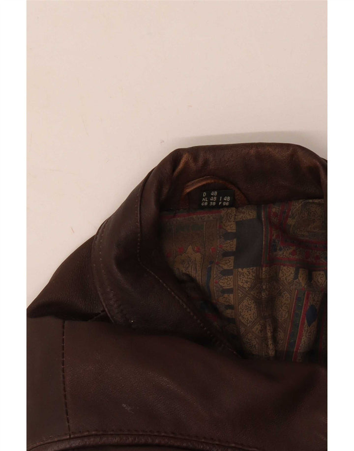 Giacca in pelle da uomo Berto Lucci UK 38 Marrone medio