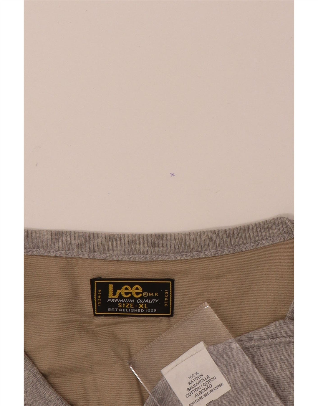 LEE Mens Top Long Sleeve XL Grey Cotton