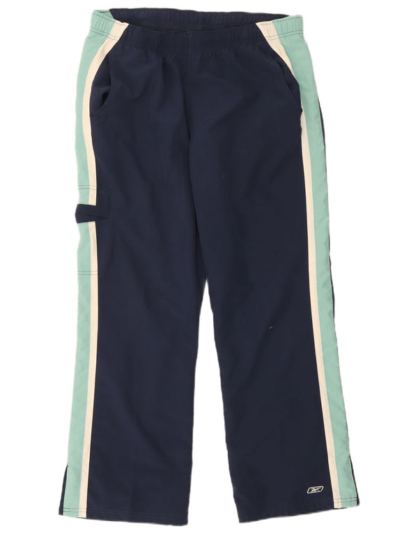 Pantaloni da tuta regolari da donna Reebok UK 14 Large Blu Navy Colourblock