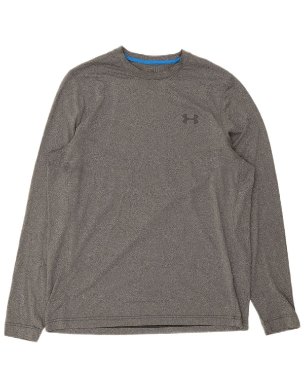 Maglia Under Armour da uomo Cold Gear a maniche lunghe in poliestere grigio medio
