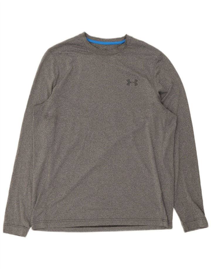 Maglia Under Armour da uomo Cold Gear a maniche lunghe in poliestere grigio medio