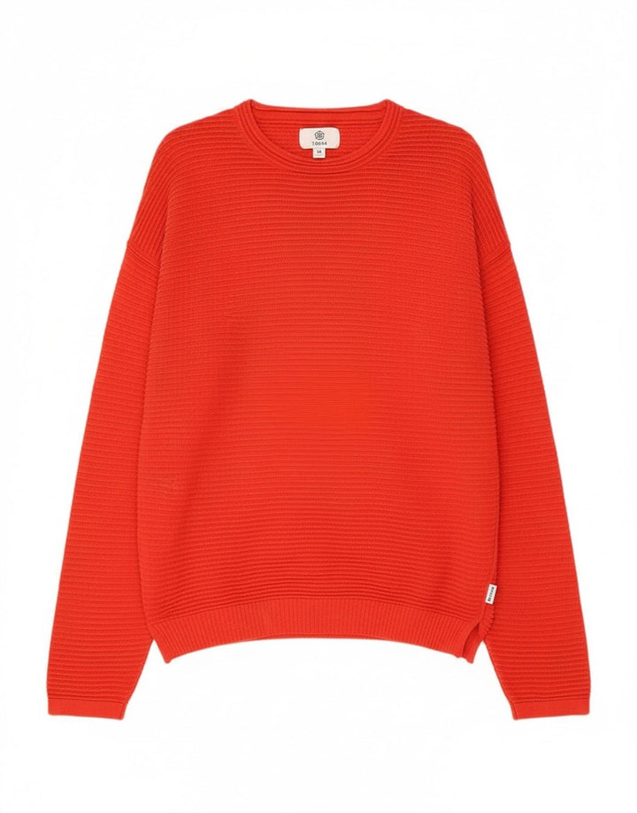 Tog 24 Maglione maglione girocollo da donna UK 10 piccolo rosso