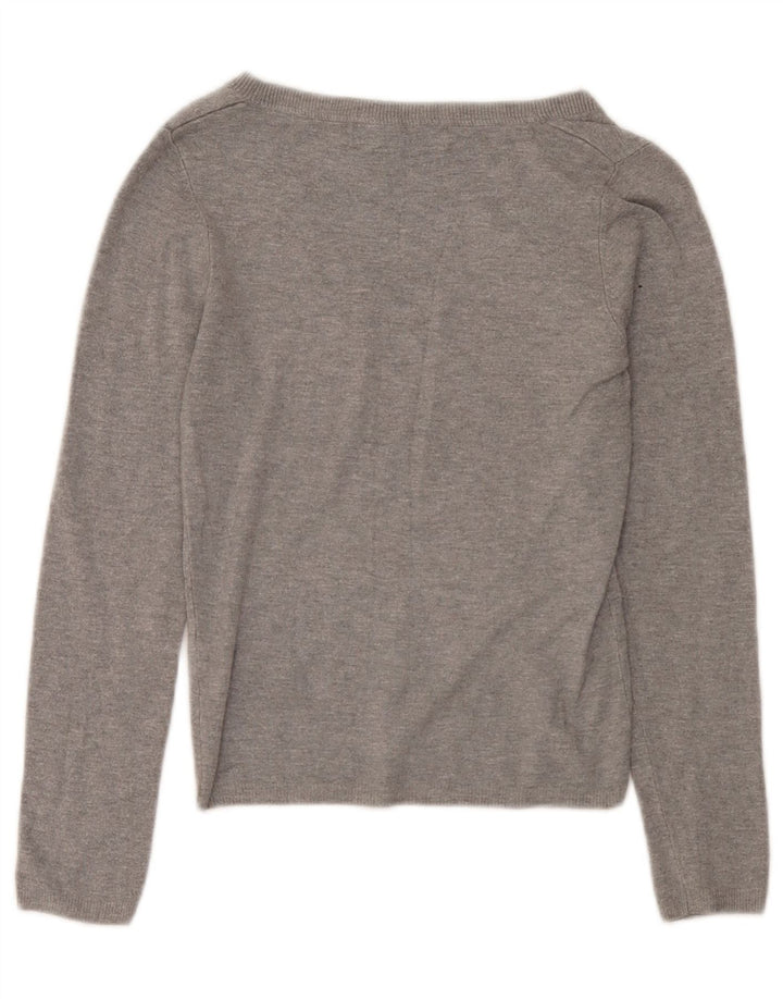 Maglione corto con scollo a V da donna Zara UK 8 piccolo grigio